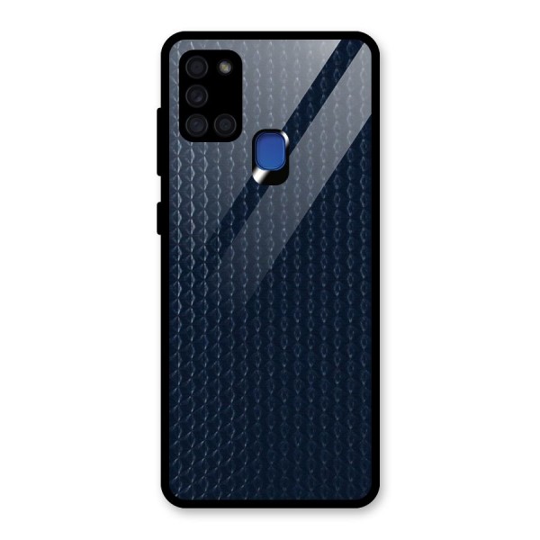 Blue Pattern Glass Back Case for Galaxy A21s